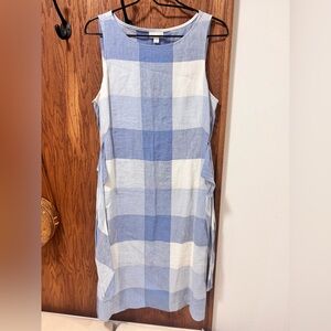 J. Jill 100% Linen Gingham Dress